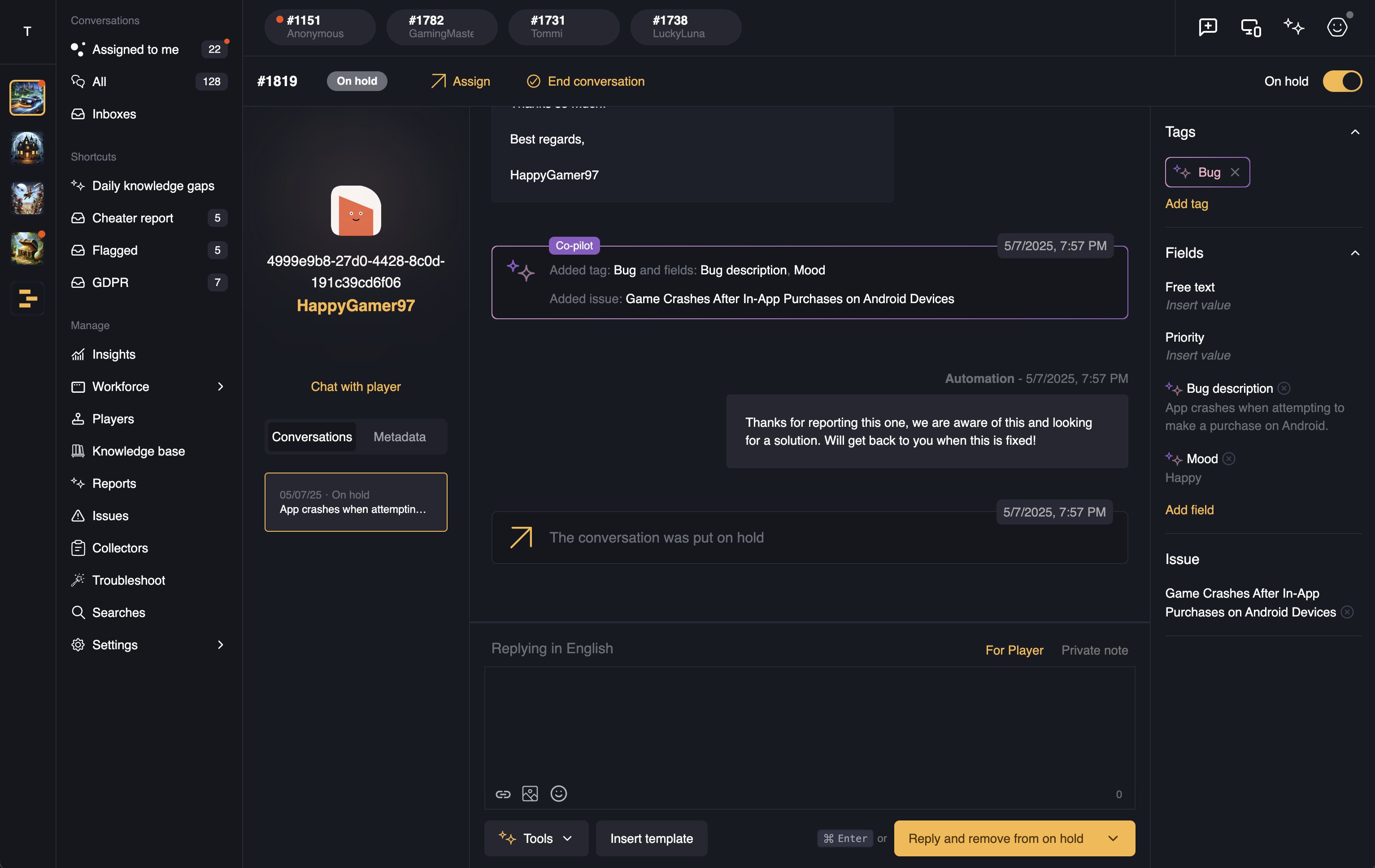 AI-powered support dashboard 1